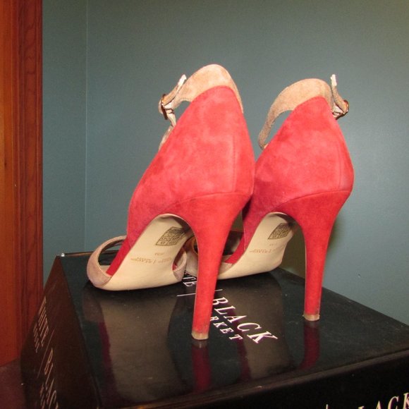 WHBM Suede Colorblock Heels - Picture 8 of 12